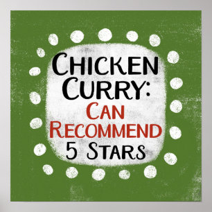 Hähnchen-Curry-Bewertung 5 Sterne Poster Wandkunst