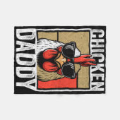 Hähnchen Daddy Hahn Farmer Lustiger Vatertag Für Fleecedecke (Vorderseite (Horizontal))