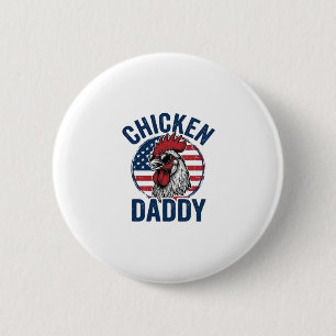 Hähnchen Daddy Hahn Vintage Patriotisches Shirt De Button