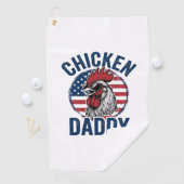 Hähnchen Daddy Hahn Vintage Patriotisches Shirt De Golfhandtuch (Insitu)
