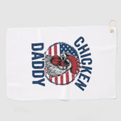 Hähnchen Daddy Hahn Vintage Patriotisches Shirt De Golfhandtuch (Horizontal)