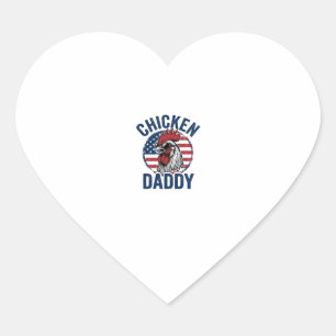 Hähnchen Daddy Hahn Vintage Patriotisches Shirt De Herz-Aufkleber