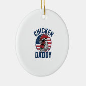 Hähnchen Daddy Hahn Vintage Patriotisches Shirt De Keramik Ornament (Rechts)