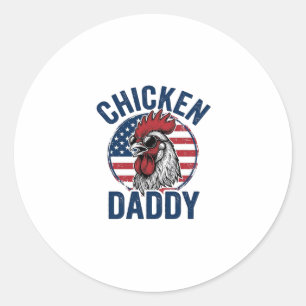 Hähnchen Daddy Hahn Vintage Patriotisches Shirt De Runder Aufkleber