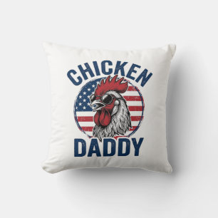 Hähnchen-Daddy-Hahn Vintage-Patriotismus-Shirt Des Kissen