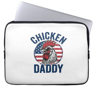 Hähnchen-Daddy-Hahn Vintage-Patriotismus-Shirt Des Laptopschutzhülle
