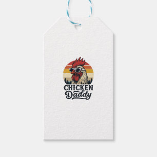 Hähnchen-Daddy-Hahn Vintage-Sonnenuntergang-Vektor Geschenkanhänger