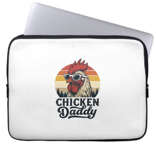 Hähnchen-Daddy-Hahn Vintage-Sonnenuntergang-Vektor Laptopschutzhülle