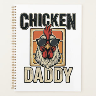 Hähnchen-Daddy Lustiges Hahnen-Vintage-Vector-Shir Planer