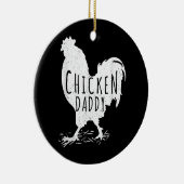 Hähnchen Daddy Vater Farm Bauer Rooster Funny Funn Keramik Ornament (Rechts)