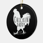 Hähnchen Daddy Vater Farm Bauer Rooster Funny Funn Keramik Ornament (Links)