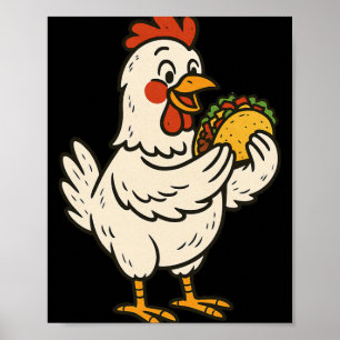 Hähnchen essender Taco _1 Poster