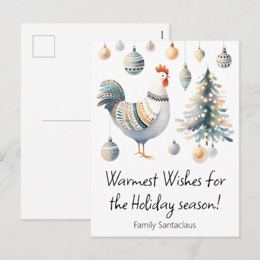 Hähnchen Feiertagspostkarte (Vorne/Hinten)
