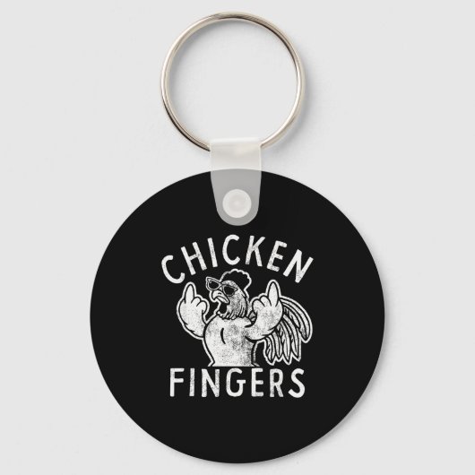 Hähnchen-Finger, Mittelfinger, Lustiges Hähnchen Schlüsselanhänger (Vorderseite)