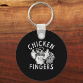 Hähnchen-Finger, Mittelfinger, Lustiges Hähnchen Schlüsselanhänger (Vorderseite)