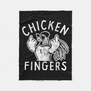 Hähnchen-Finger, Mittelfinger, Lustiges Huhn Fleecedecke