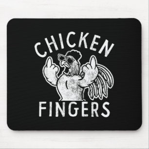 Hähnchen-Finger, Mittelfinger, Lustiges Huhn  Mousepad