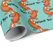 Hähnchen, Funny Brown Rooster Cartoon Taunt Geschenkpapier (Rolleneckpunkt)