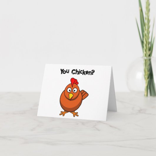 Hähnchen, Funny Brown Rooster Cartoon Taunt Karte (Vorderseite)