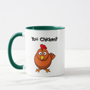 Hähnchen, Funny Brown Rooster Cartoon Taunt Tasse