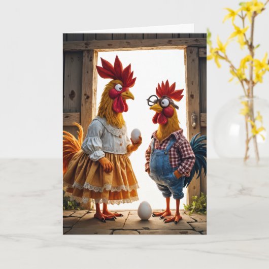 Hähnchen Geburtstags-Spaß Karte (Gelbe Blume)