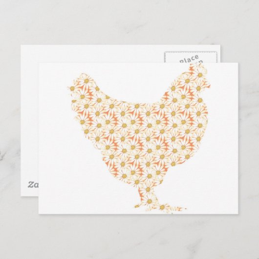 Hähnchen, gemustert postkarte (Vorne/Hinten)