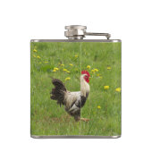 Hähnchen, Hähnchen, Tiere, Vögel, landwirtschaftli Flachmann (Rückseite)