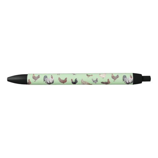 Hähnchen Happy Muster Light Green Kugelschreiber (Vorderseite)