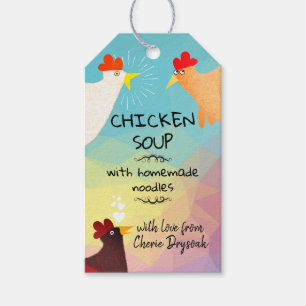 Hähnchen hausgemachte Suppenrezepte in einem Glas Geschenkanhänger
