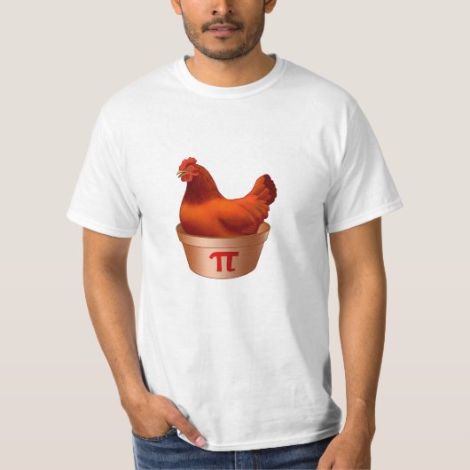 Hähnchen-Hühner-Pi (Kuchen) Roter Hen T-Shirt (Vorderseite)