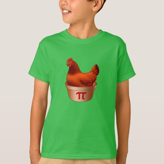 Hähnchen-Hühner-Pi (Kuchen) Roter Hen T-Shirt (Vorderseite)