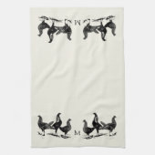 Hähnchen im Landhausstil mit Monogramm Geschirrtuch (Vertikal)