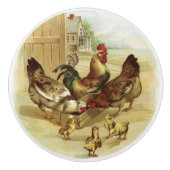 Hähnchen im Vintagen Stil Keramikknauf (Vorderseite)