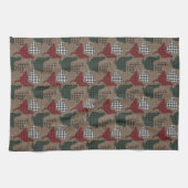 Hähnchen Kariert Burlap Bauernhof Geschirrtuch (Horizontal)