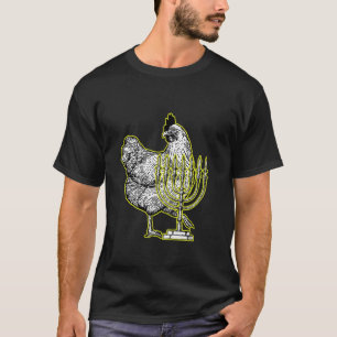 Hähnchen Menora Chanukka Cooles Bauernhof-Tier Cha T-Shirt
