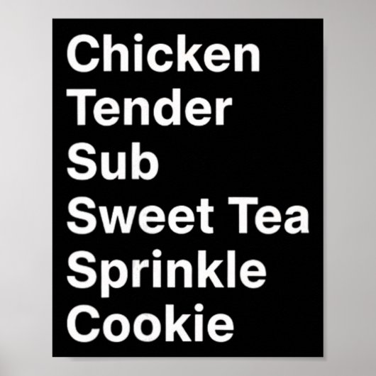 Hähnchen, Menu Manifesto Chicken Tender Sub Sweet  Poster (Vorne)