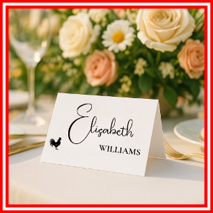 Hähnchen-Menü Moderne Schrift Hochzeitsplatzkarten Platzkarte