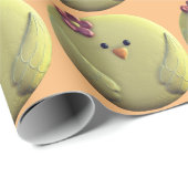 Hähnchen, niedlich, gelb und rosa, gürtlich geschenkpapier (Rolleneckpunkt)