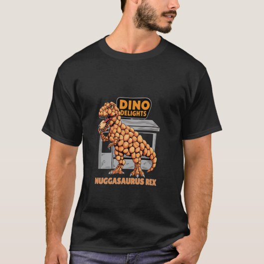 Hähnchen-Nugget-Dinosaurier T Rex Nuggasaurus Rex T-Shirt (Vorderseite)