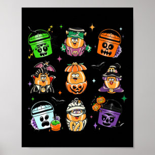 Hähnchen-Nuggets Kürbis Halloween 90er Vintage 2 Poster