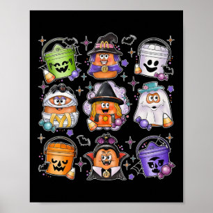Hähnchen-Nuggets Kürbis Halloween 90er Vintage 3 Poster