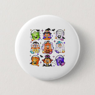 Hähnchen-Nuggets Kürbis Halloween 90er Vintage  Button