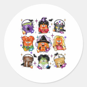 Hähnchen-Nuggets Kürbis Halloween 90er Vintage Män Runder Aufkleber