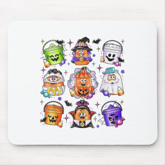 Hähnchen Nuggets Pumpkin Halloween 90er Vintag Mousepad (Vorne)