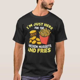 Hähnchen-Nuggets und Pommes Frites Fast-Food-Mädch T-Shirt
