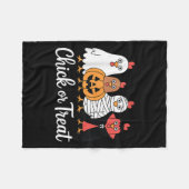 Hähnchen oder Leckereien Halloween Fleecedecke (Vorderseite (Horizontal))