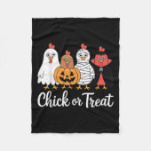 Hähnchen oder Leckereien Halloween Fleecedecke (Vorderseite)