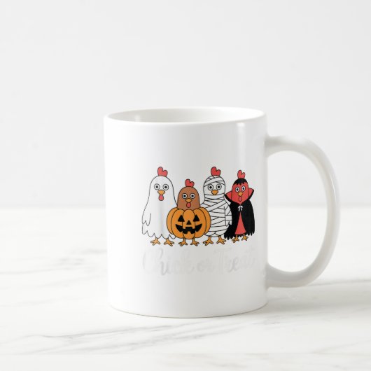 Hähnchen oder Leckereien Halloween Kaffeetasse (Rechts)