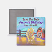 Hähnchen Party Center Magnet (Vorderseite/Rückseite)