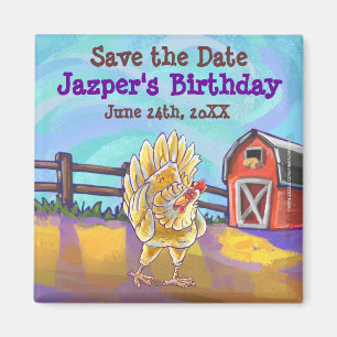 Hähnchen Party Center Magnet